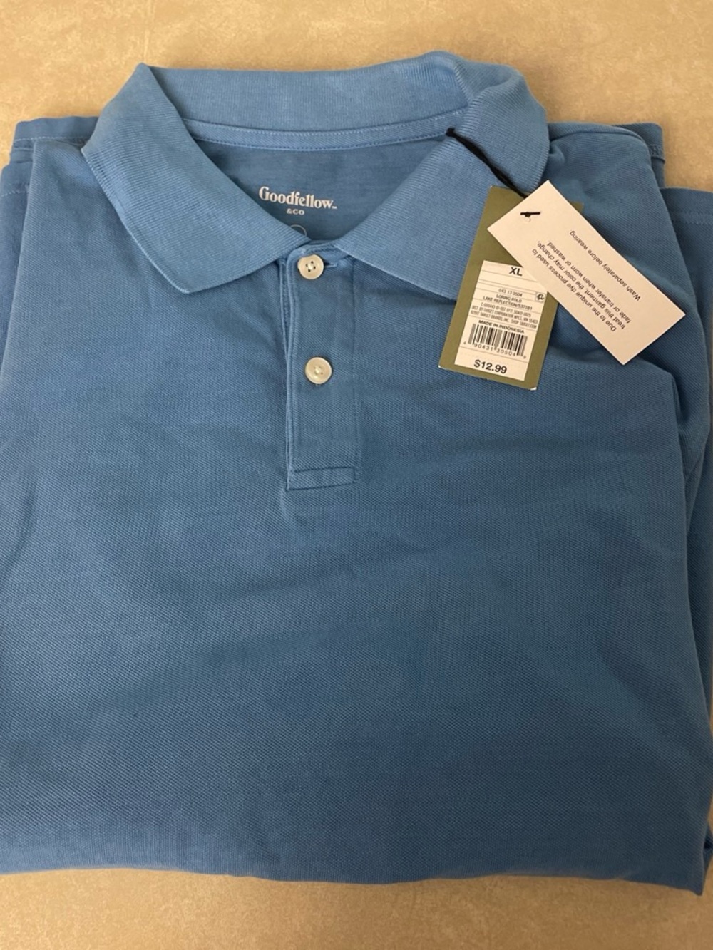 Goodfellow & Co Men’s Light Blue Polo Shirt with Buttons